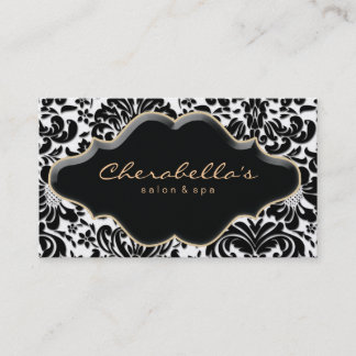 Salon Spa Carte de visite Gold Finition Damask