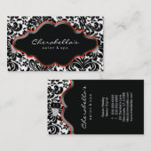 Salon Spa Carte de visite Red Damask (Devant / Derrière)