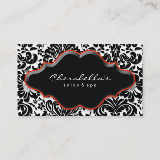 Salon Spa Carte de visite Red Damask