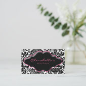 Salon Spa Carte de visite rose Damask (Debout devant)