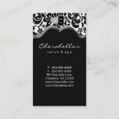Salon Spa Carte de visite Silver Platinum Damask (Dos)