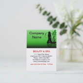 Salon Spa de beauté verte Carte de visite (Debout devant)