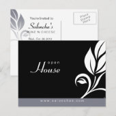 Salon Spa de Bloemen grijze Uitnodiging van het Briefkaart (Voorkant / Achterkant)