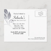 Salon Spa de Bloemen grijze Uitnodiging van het Briefkaart (Achterkant)