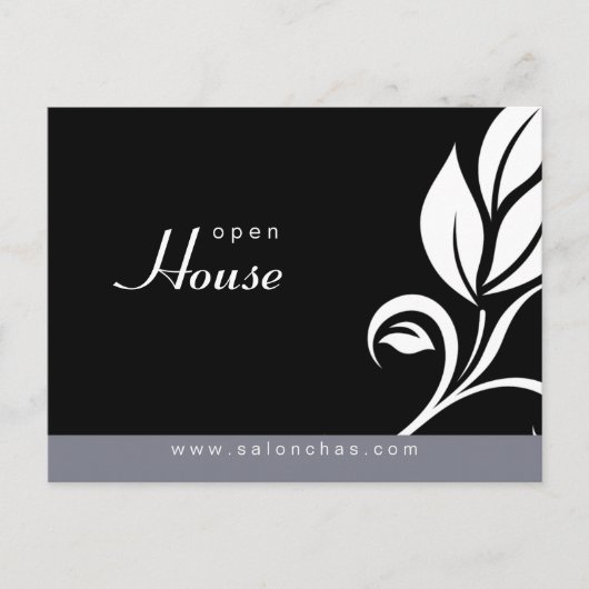 Salon Spa de Bloemen grijze Uitnodiging van het Briefkaart (Voorkant)