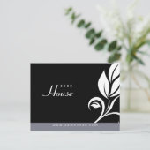 Salon Spa de Bloemen grijze Uitnodiging van het Briefkaart (Staand voorkant)