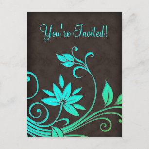 Salon Spa Floral Briefkaart Invitation BGB