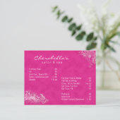 Salon Spa Floral carte postale Brochure rose (Debout devant)