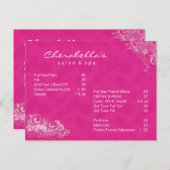 Salon Spa Floral carte postale Brochure rose (Devant / Derrière)