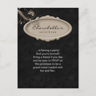 Salon Spa Floral Carte postale Invitation Beige No
