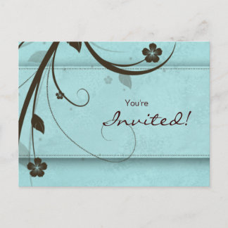 Salon Spa Floral Carte postale Invitation bleu eau
