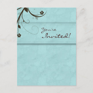 Salon Spa Floral Carte postale Invitation eau bleu