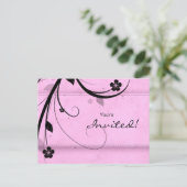 Salon Spa Floral Carte postale Invitation rose (Debout devant)