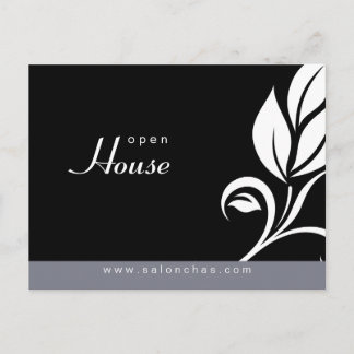 Salon Spa Floral Leaf carte postale gris invitatio