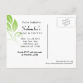 Salon Spa Floral Leaf Carte postale vert d'invitat (Dos)