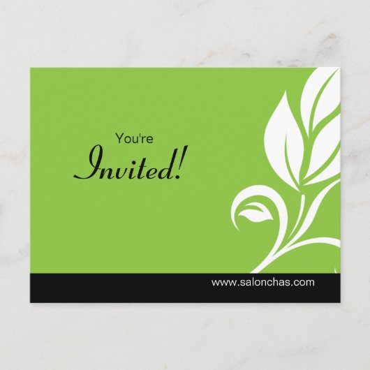 Salon Spa Floral Leaf Carte postale vert d'invitat (Devant)