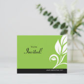 Salon Spa Floral Leaf Carte postale vert d'invitat (Debout devant)