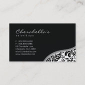 Salon Spa Visitekaartje Black Silver Lips (Achterkant)