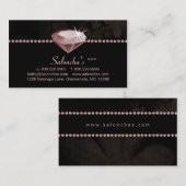 Salon Spa Visitekaartje roze hartrinestone (Voorkant / Achterkant)