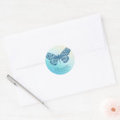 Salon spa vlinder sticker blauw sieraden (Envelop)