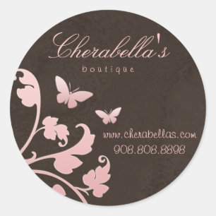 Salon spa vlinder sticker suede roze bruin