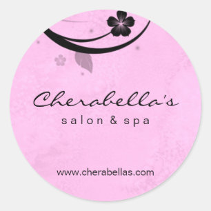 Salon spa vlinder sticker waterig roze zwart