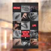 Salon Spa Wenkbrauwen Lippen Kom Binnen Ontspan Op Raamsticker (Vel 2)