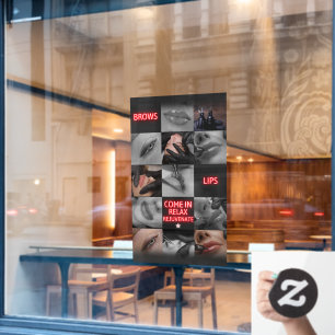 Salon Spa Wenkbrauwen Lippen Kom Binnen Ontspan Op Raamsticker