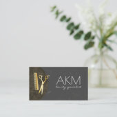 Salon Stylist Monogram Sophisticated Visitekaartje (Staand voorkant)