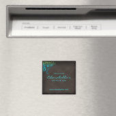 Salon tendance bleu Spa Floral Fridge Magnet (In Situ (Lave-vaisselle))