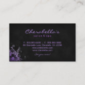 Salon tendance Spa Floral Carte de visite violet  (Dos)