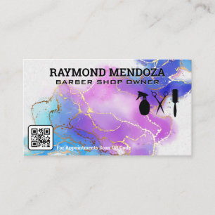 Salon Tools   QR-code   Waterverf goudolie Visitekaartje