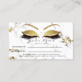 Salon Verwijzing Kaart Make-up Goud Marmer Lash Wi (Achterkant)