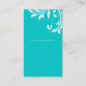 Salon Visitekaartje Elegant Floral White Blue Afsprakenkaartje (Achterkant)