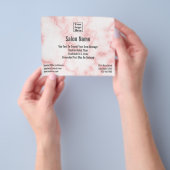 Salon Your Logo here on Elegant Faux Roze Marmer Flyer (Hand)