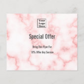 Salon Your Logo here on Elegant Faux Roze Marmer Flyer (Achterkant)