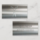 Salonschaar | kapper | Metallisch Visitekaartje (Voorkant / Achterkant)