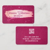 salonschaar | roze leder | Sparkles Visitekaartje (Voorkant / Achterkant)