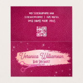 salonschaar | roze leder | Sparkles Visitekaartjes (Buitenkant ongevouwen)