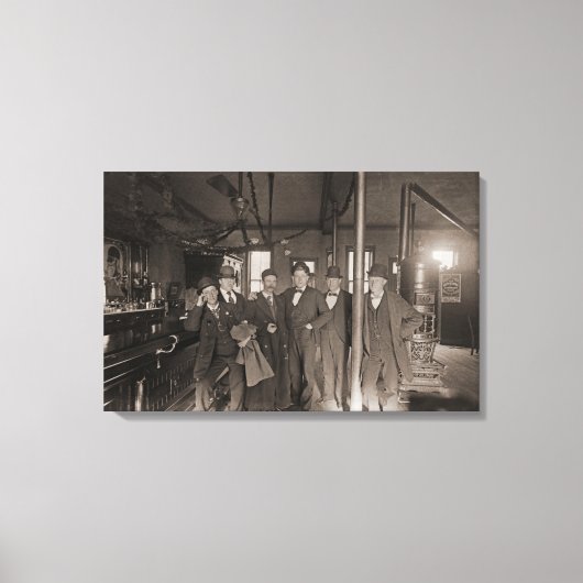 Saloon Bar Interior Mannen Man Cave 1890's Fotopub Canvas Afdruk (Voorkant)