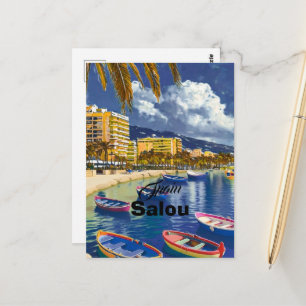 Salou Espagne Art de carte postale de voyage, Espa