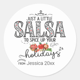 Salsa Breng wat pit in je vakantie Bloemrijk rood Ronde Sticker