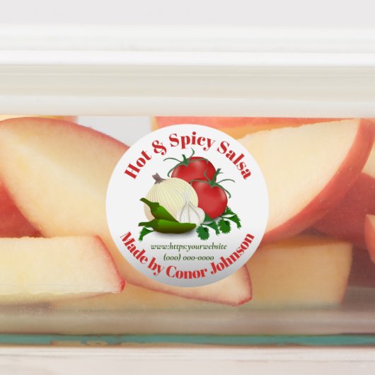 Salsa Chaud & Piquant 1,5 "  Étiquette Alimentaire (Apposé)