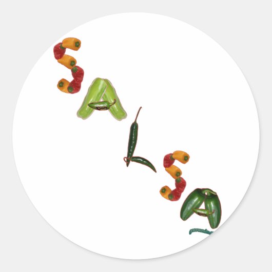 Salsa Chili Peppers Ronde Sticker (Voorkant)