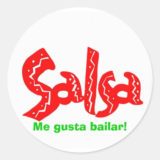 Salsa Dance Logo Products! Ronde Sticker (Voorkant)