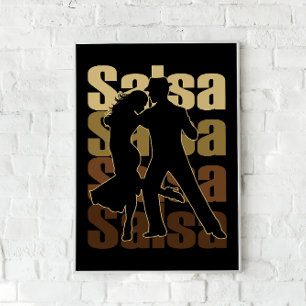 Salsa Dance voor een Latijnse muziek Dance Salsa Poster