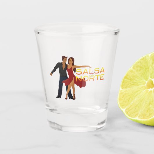Salsa Dancers Shot Glass Glas (Voorkant)