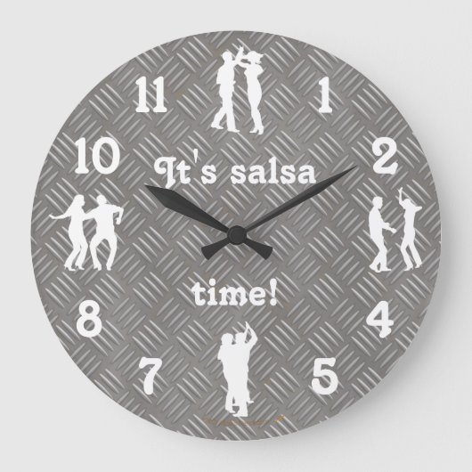 Salsa Dancers voegen uw eigen Afbeelding witte Sil Grote Klok (Voorkant)