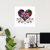 Salsa Dancing Fun Heart Poster (Thuiskantoor)