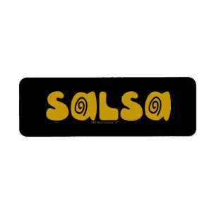 Salsa Dancing Gold Swirls Etiket